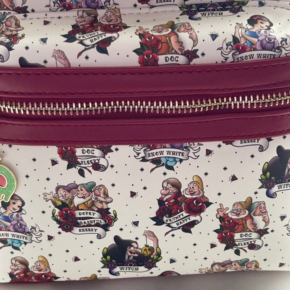 Loungefly Disney Snow White and the Seven Dwarfs Tattoo Mini Backpack New - Picture 3 of 9